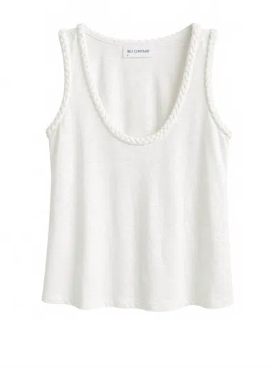 Self Contrast Women's Kelly Braided Tank Top In White