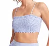 Self Contrast Women's Removable Strap Bandeau Top In Red Stripe In Blue