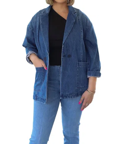 Self Contrast Wren Blazer In Medium Wash In Multi