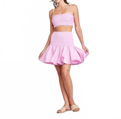 Self Contrast Wrenley Mini Swing Skirt In Pink Stripes In Multi