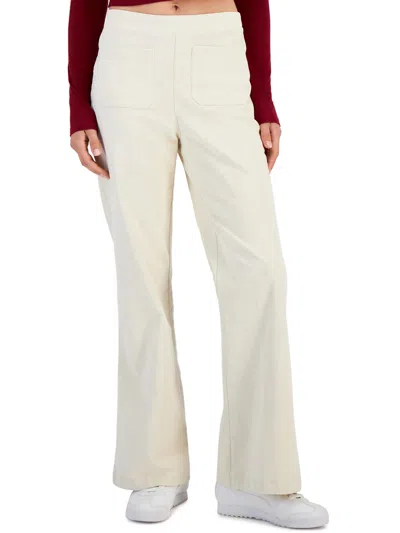 Self E Juniors Womens High Rise Ribbed Wide Leg Pants In Multi