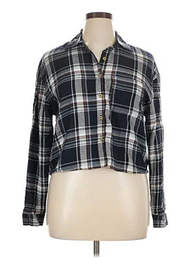 Pre-owned Self E Long Sleeve Blouse In Black
