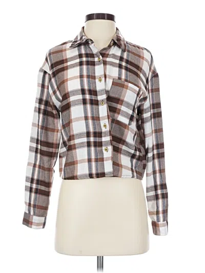 Pre-owned Self E Long Sleeve Blouse In Brown