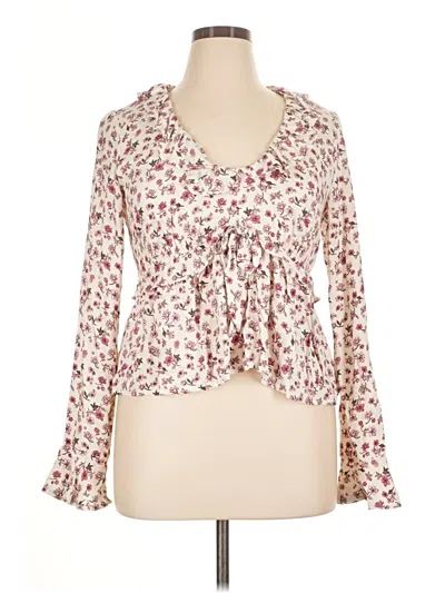 Pre-owned Self E Long Sleeve Blouse In White