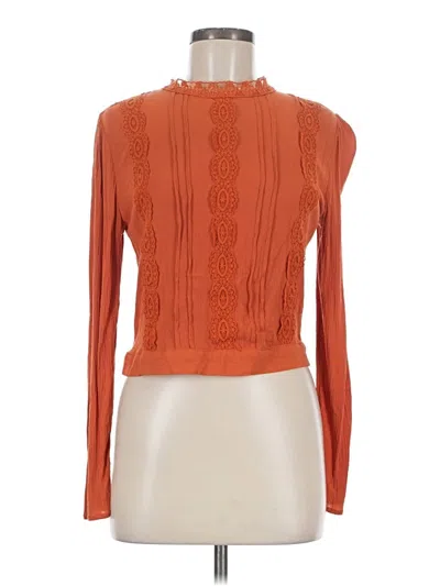 Pre-owned Self E Long Sleeve Top Orange Turtleneck Tops