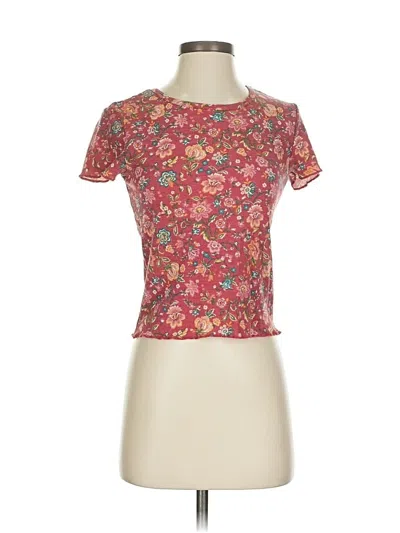 Pre-owned Self E Short Sleeve Top Burgundy Sweetheart Neckline Tops