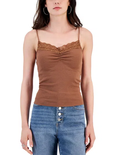 Self E Womens Tank Embroidered Halter Top In Brown