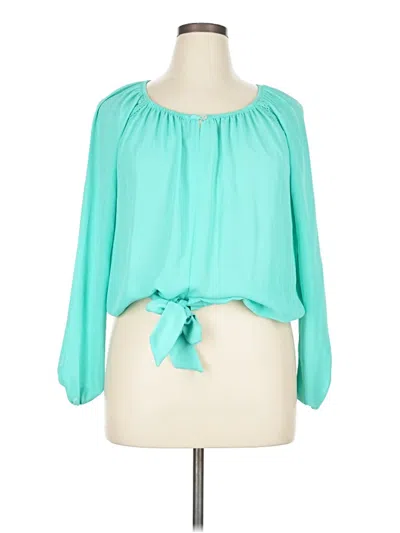 Pre-owned Self Esteem 3/4 Sleeve Blouse In Teal