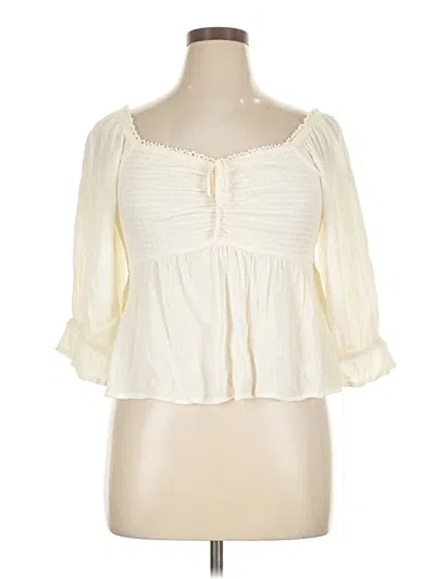 Pre-owned Self Esteem 3/4 Sleeve Blouse In White