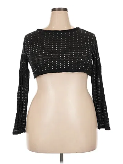 Pre-owned Self Esteem 3/4 Sleeve Top Black Square Neckline Tops