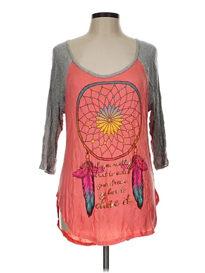 Pre-owned Self Esteem 3/4 Sleeve T-shirt In Pink