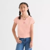 Self Esteem Big Kid Girls Round Neck Short Sleeve T-shirt In Pink