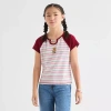 Self Esteem Big Kid Girls Round Neck Short Sleeve T-shirt In Red