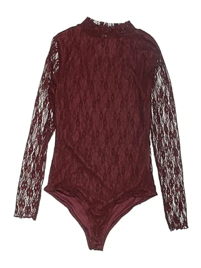Pre-owned Self Esteem Bodysuit In Burgundy