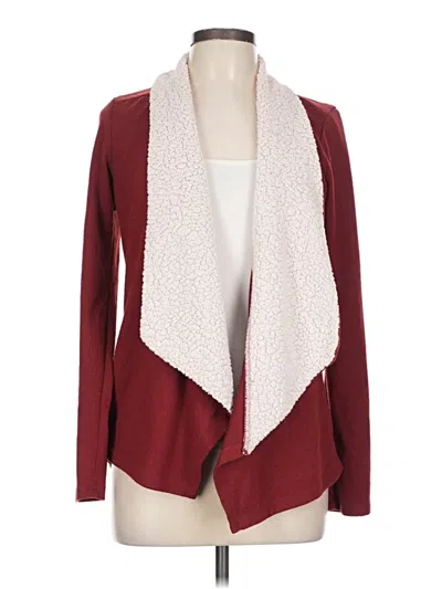 Pre-owned Self Esteem Cardigan Sweater In Burgundy
