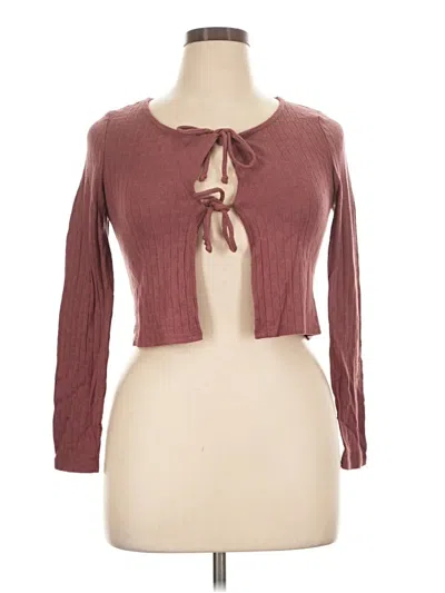 Pre-owned Self Esteem Cardigan Sweater In Burgundy