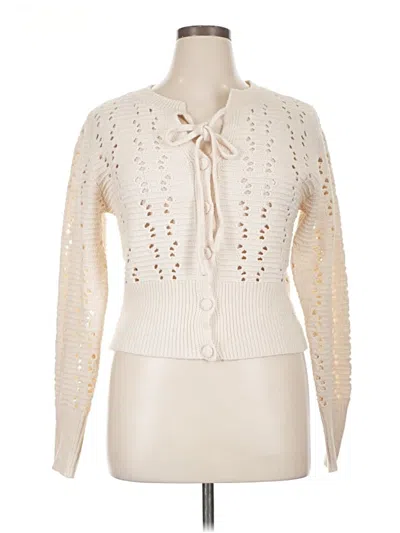 Pre-owned Self Esteem Cardigan Sweater In White