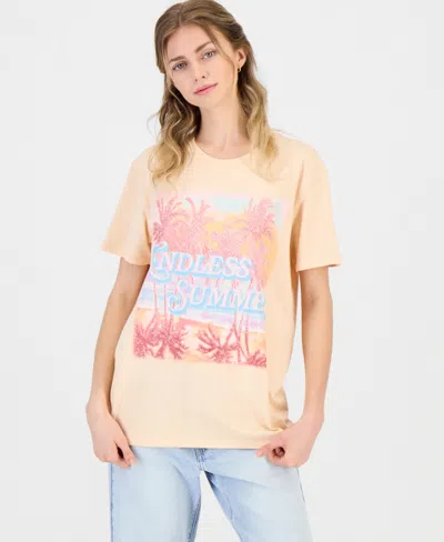 Self Esteem Juniors' Endless Summer Graphic Crewneck T-shirt In Orange