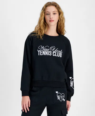 Self Esteem Juniors' Graphic Crewneck Sweatshirt In Black