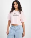 Self Esteem Juniors' High Standards Crewneck Cropped T-shirt In White