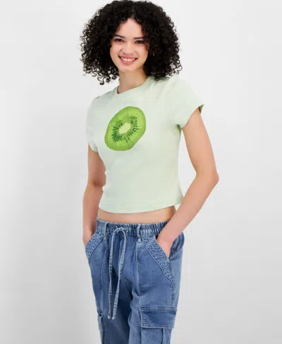 Self Esteem Juniors' Kiwi Graphic Cotton Baby Tee In Light Green