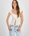 Self Esteem Juniors Lace Top Celebrity Pink Slouchy Jeans In Blue