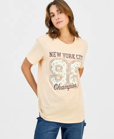 Self Esteem Juniors' Nyc Champs 98 Crewneck Tee In Neutral
