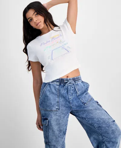 Self Esteem Juniors' Palm Beach Hotel Tee In White