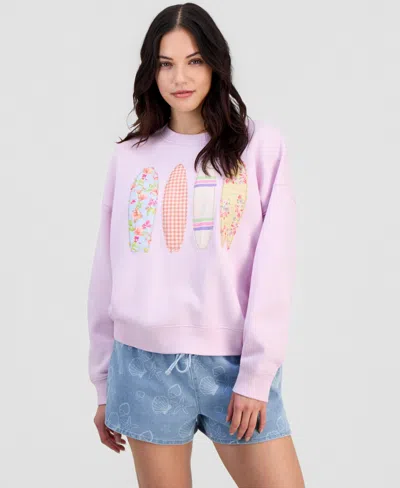 Self Esteem Juniors' Patchwork Surfboard Sweatshirt In Pink