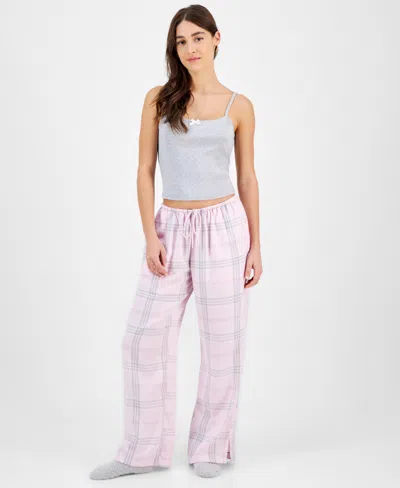 Self Esteem Juniors' Plaid Flannel Lounge Pants