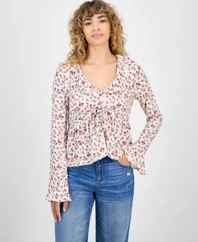 Self Esteem Juniors' Ruffled Babydoll Top In Multi