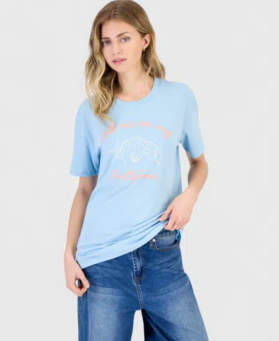 Self Esteem Juniors' Shell Phone Graphic Crewneck Short-sleeve T-shirt