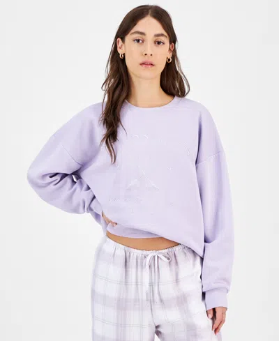 Self Esteem Juniors' Graphic Fleece Crewneck Sweatshirt In Lavender Haze