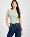 Self Esteem Juniors' Soft Ribbed Baby Tee In Desert Sage