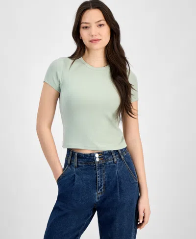 Self Esteem Juniors' Soft Ribbed Baby Tee In Desert Sage