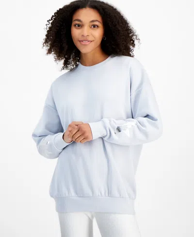 Self Esteem Juniors' Graphic Fleece Crewneck Sweatshirt In Blue Opal Star
