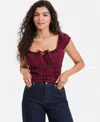 Self Esteem Juniors' Tie-front Cropped Top In Multi