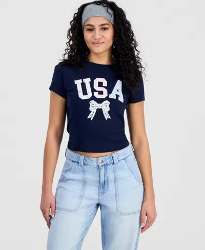 Self Esteem Juniors' Usa Cotton Short-sleeve Baby T-shirt In Blue