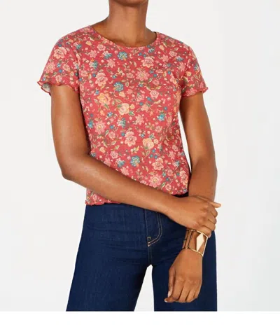 Self Esteem Juniors Waffle Knit Baby T-shirt In Floral In Multi