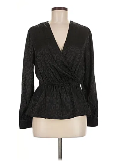 Pre-owned Self Esteem Long Sleeve Blouse In Black