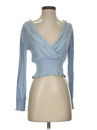 Pre-owned Self Esteem Long Sleeve Blouse In Blue