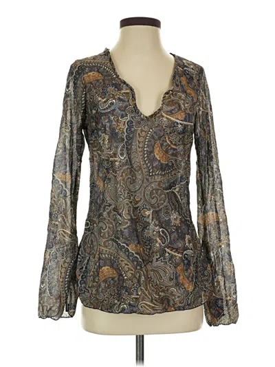 Pre-owned Self Esteem Long Sleeve Blouse In Gray
