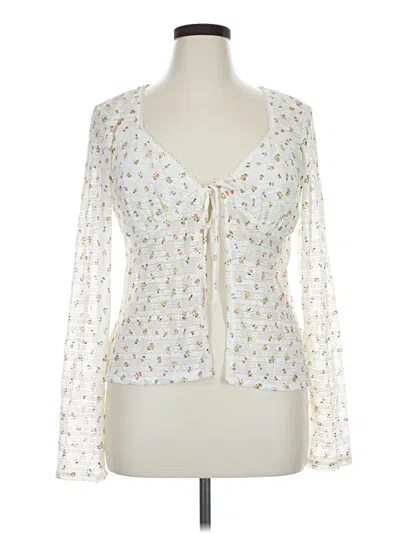 Pre-owned Self Esteem Long Sleeve Blouse In Ivory