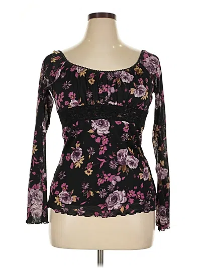 Pre-owned Self Esteem Long Sleeve Top Black Sweetheart Neckline Tops