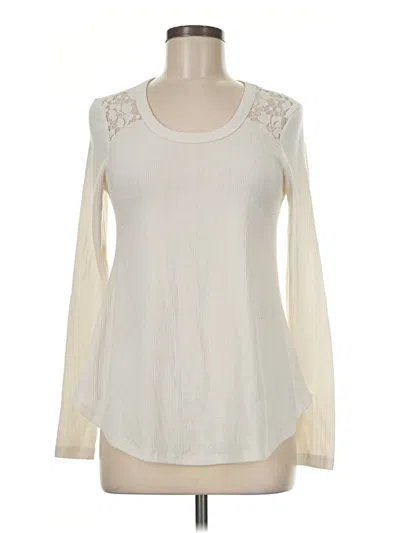 Pre-owned Self Esteem Long Sleeve Top Ivory Crew Neck Tops
