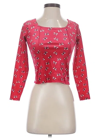 Pre-owned Self Esteem Long Sleeve Top Red Square Neckline Tops