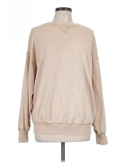 Pre-owned Self Esteem Long Sleeve Top Tan Crew Neck Tops