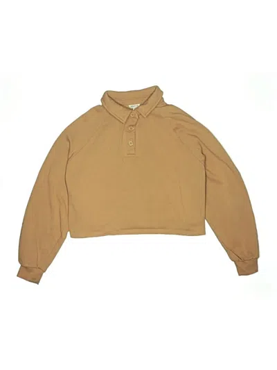 Pre-owned Self Esteem Kids' Long Sleeve Top Tan Turtleneck Tops