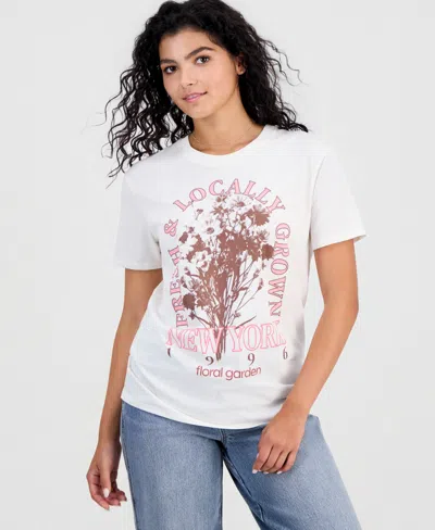 Self Esteem Self Esteen Juniors' New York Botanical Garden T-shirt In White