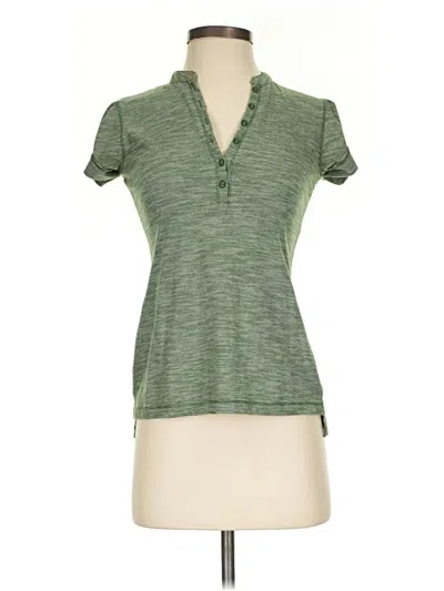 Pre-owned Self Esteem Short Sleeve Henley Shirt In Green